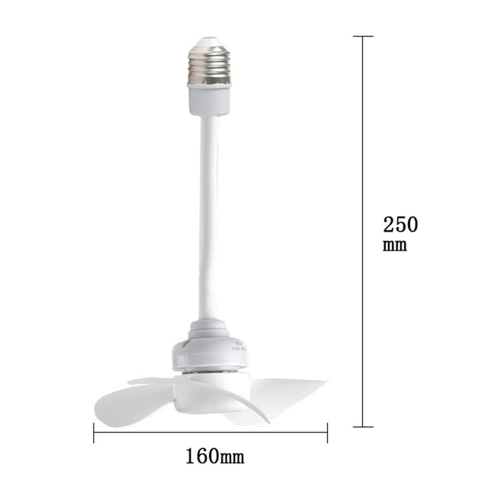 Chandelier Ceiling Fan E27 Base/USB Light Bulb Fan with Socket Hose Extender Small Ceiling Fan Light for Bedroom Living Room