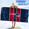 New England Patriots Logo Print Beach Towel, Large Soft Quick Dry Towel for Beach Camping Swimming