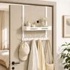 No Drill Over The Door Hook Rack Aluminum Door Organizer Hanging Hook Rack  Bedroom Organization