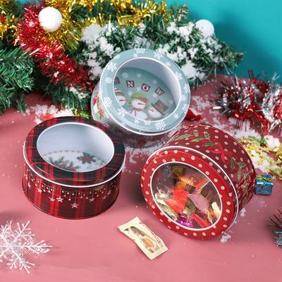 Mailbox Shape Christmas Gift Box with Lid Tinplate Xmas Anbience Candy Package Box Cookie Can Candy Organizer Xmas Decor