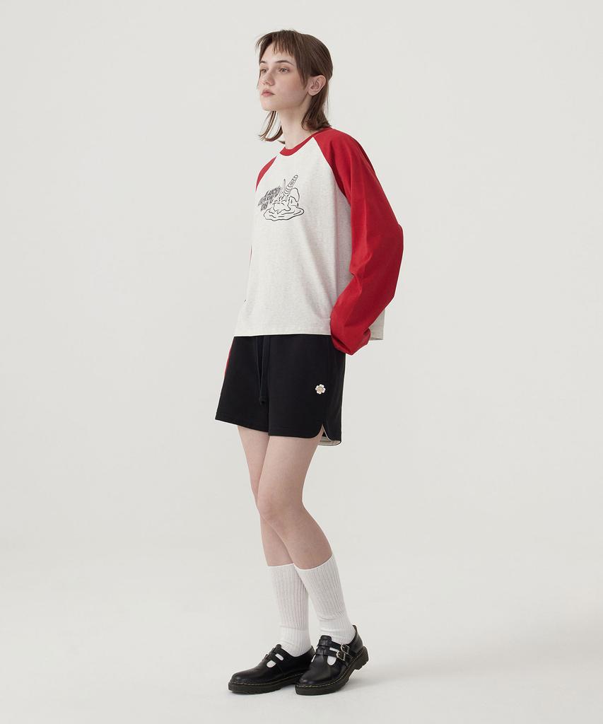 COVERNAT WOMAN Cloverheart Sweat Shorts Black