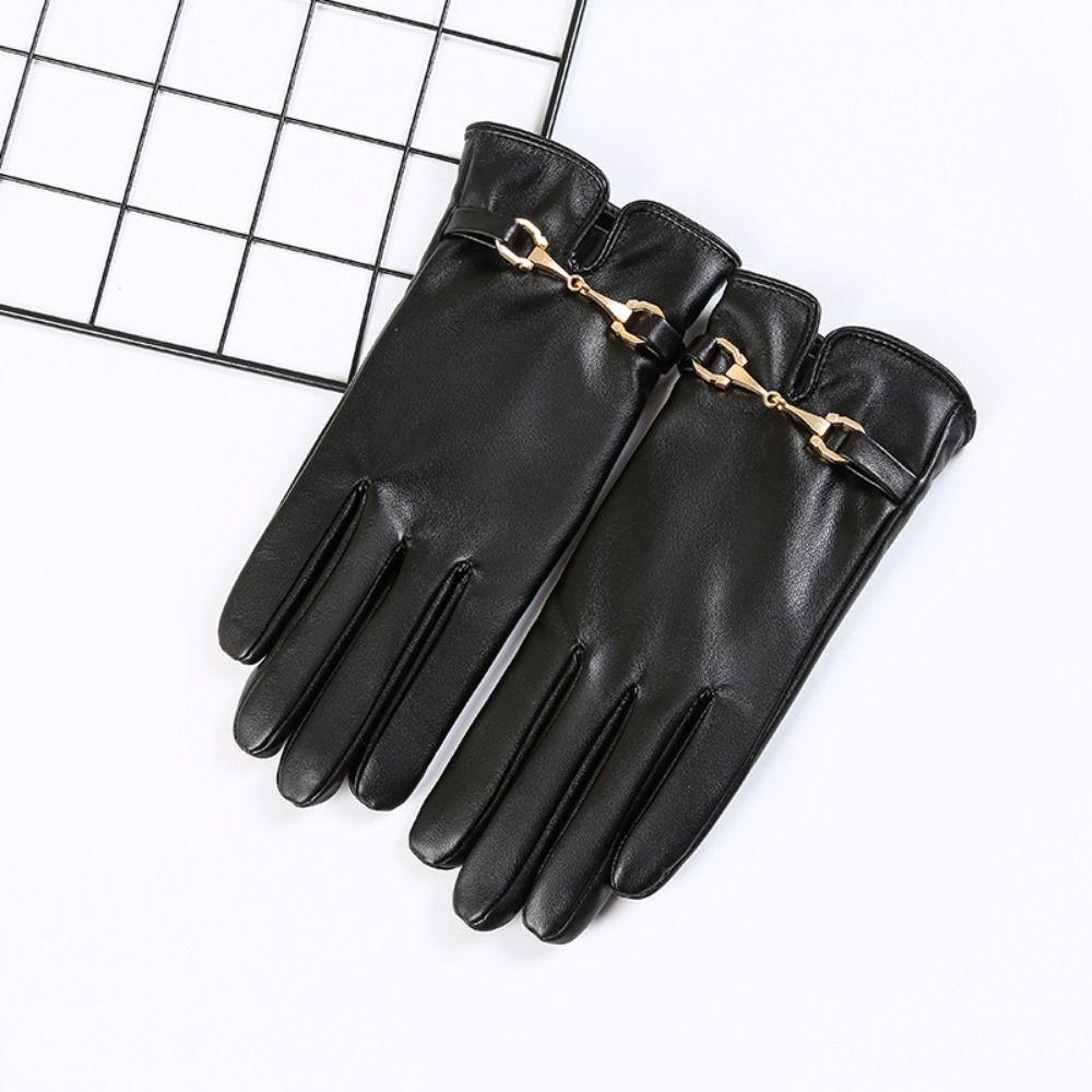 Windproof Driving Gloves Waterproof Touch Screen Gloves Fashion PU Leather Gloves  Outdoor Sports