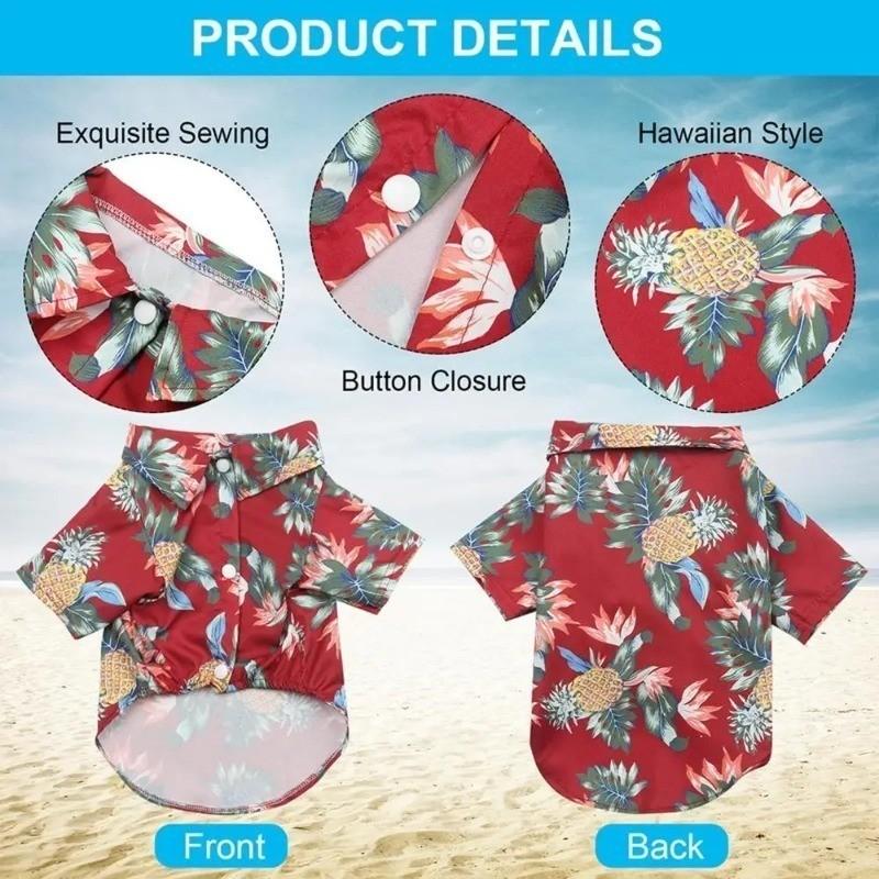 Hawaiian Beach Style Dog Shirt, Teddy, French Bulldog, Cat, Small To Medium Pet, Pet Jacket, Summer Clothing