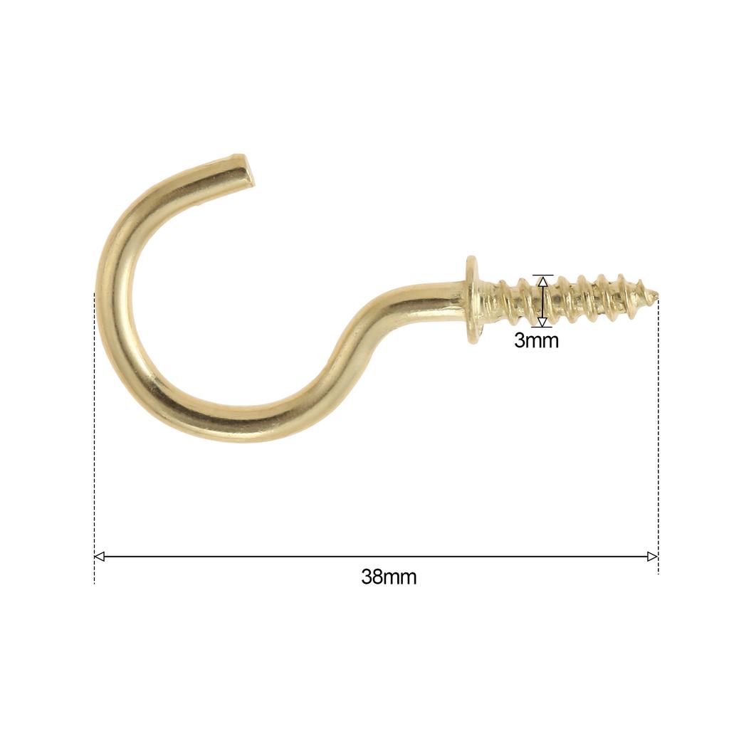 20Pcs Ceiling Cups Hook Picture Frame Lamp Light Curtain Eyebolt Screw in Spiral Hanger Self-Tapping Screw Hook 20/23/29/33/38mm
