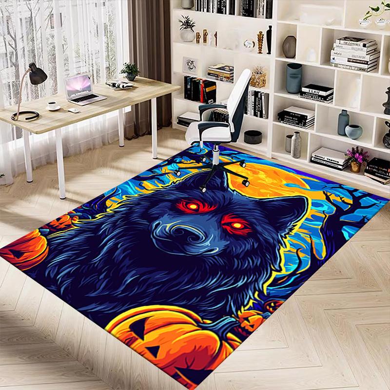 1pc Wolf Halloween Carpet, Office Rug Outdoor Mat Home Decor Area Carpet Festival