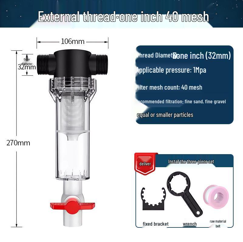 Fischabfall-Sammler & Selbstentleerender Wasserhahn Sediment-Vorfilter für Aquarien