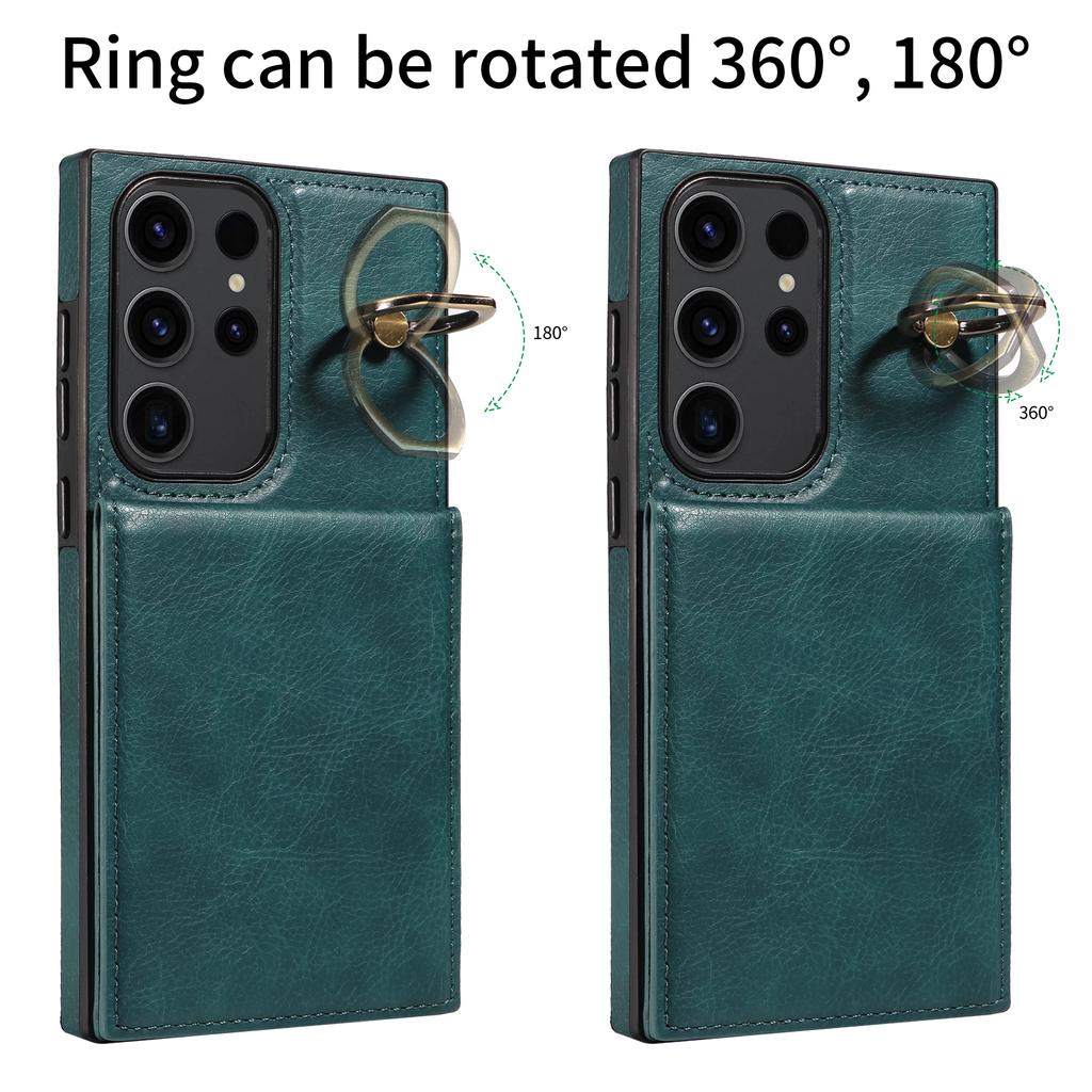 Ring Bracket Vertical Opening Wallet Card Slot Phone Case for Samsung Galaxy S22,S23,S24,A05,A12,A13,A14,A15,A52,A72,A22,A32,A33,A53,A73,A23,A24...