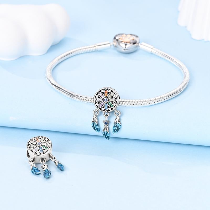 Authentic Charm Bead Charms copper Starlight Night Dreamcatcher Bead Charms Compatible With Charm Bead Charms Plata Bracelets for Women Jewellery Maki