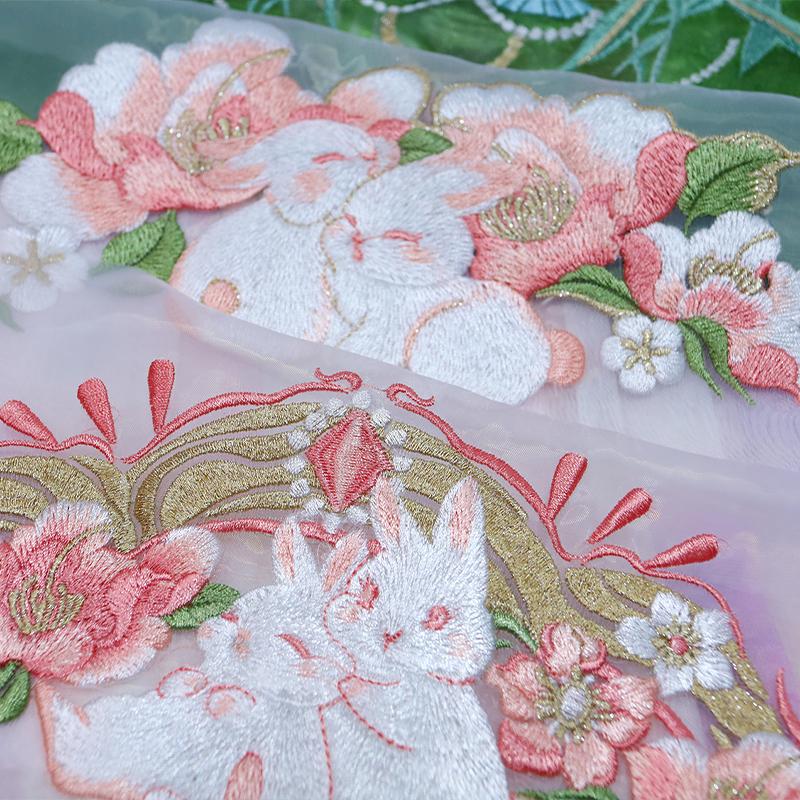1pc Chinese Style Embroidery Patch Hanfu Cheongsam Decor Trims Collar Waist Lace Shirts Neckline Edge DIY Sewing Accessories