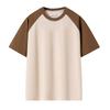 Men Casual Loose Crew Neck Striped Color Block Short Sleeve Daily T Shirt
