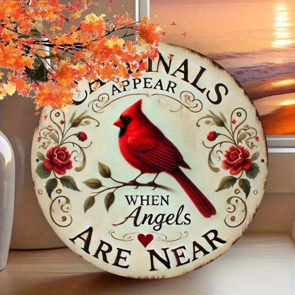 Rustic Metal Wall Art Round Bird Garden Decor