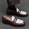Mens Slip-On Loafer Shoes With Thick Sole Heightening Comfortable Breathable Casual Derby Style
