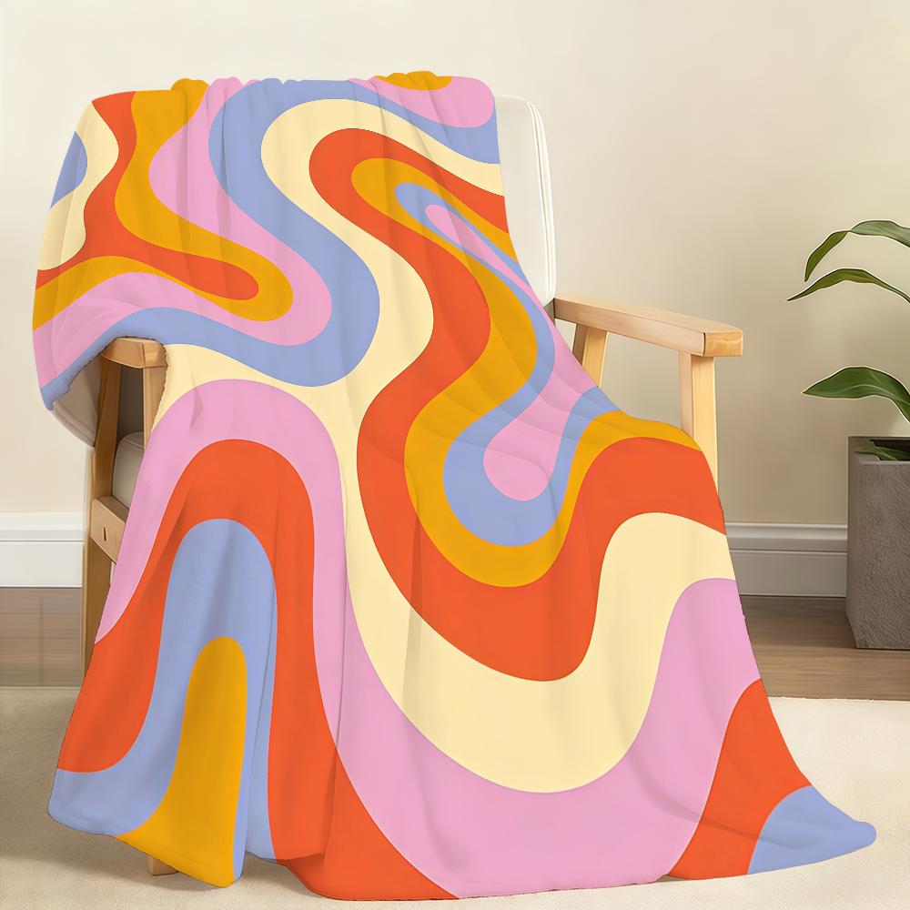 Fashion design colorful wave pattern wavy Blanket Soft Throw Blanket for Home Bedroom Bed Sofa Picnic Travel Office Blanket Gift