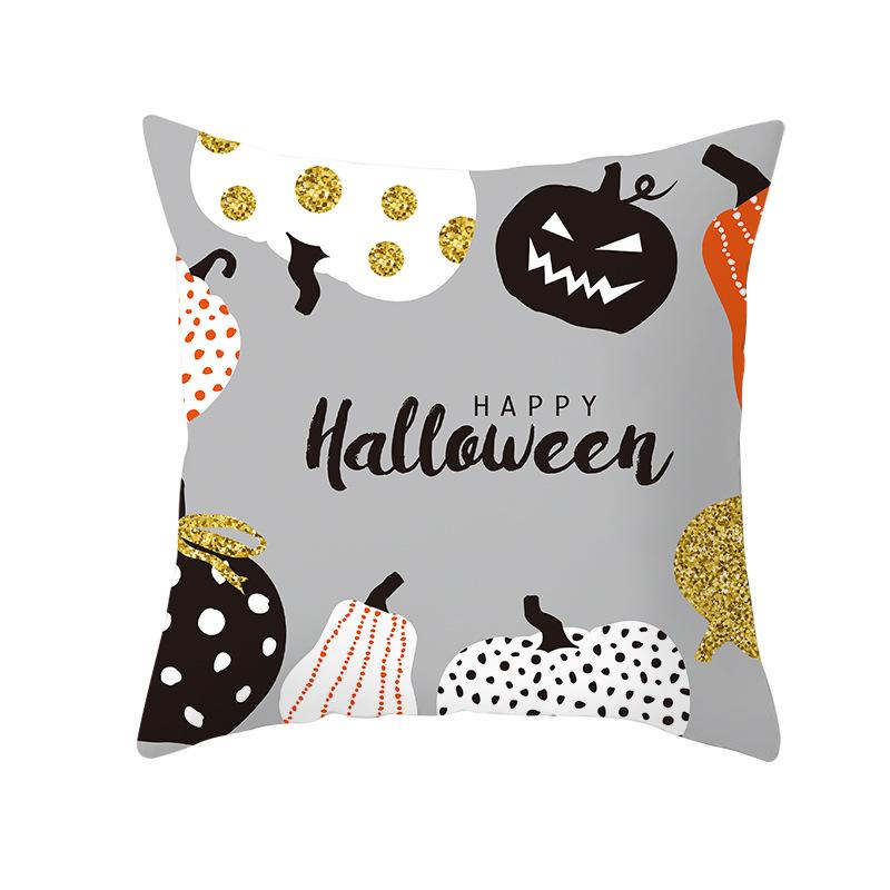 New Halloween Cushion Cover Home Gift Sofa Cushion Peach Leather Velvet Car Bedside Pillow Cover