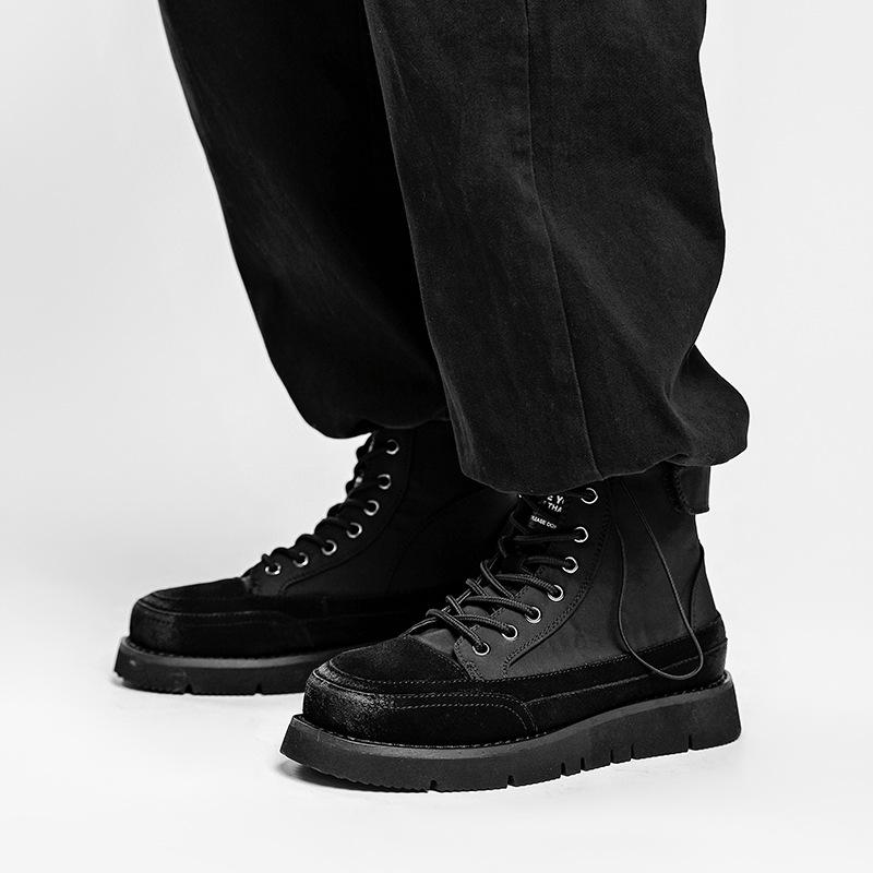 ins Hong Kong style winter Martin boots men's high-top shoes Japanese locomotive tooling short boots shoes