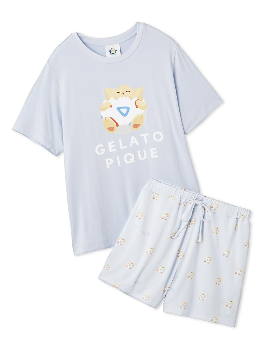 

[Gelato Pique] Character-Print Cooling T-Shirt & Shorts Set PWCT244208 Women s BLU One Size Fits All синий