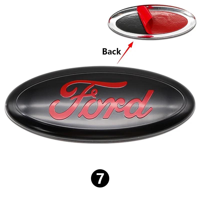 

New 2026 Car Sticker Ford New 2025 Hot 22.5x9cm Metal Front Rear Emblem Badge Trunk Hood Aluminum Decal 1PC for Ford Fusion Focu