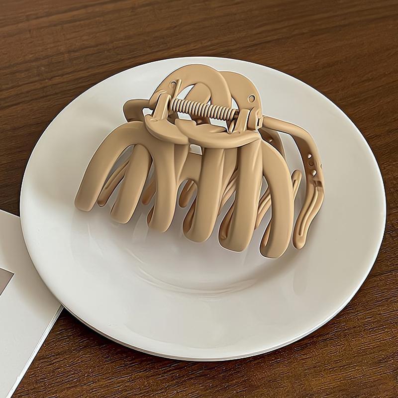 1pc Suitable for lazy style with high hair volume, grab clip, large pumpkin clip, hair clip, new shark clip