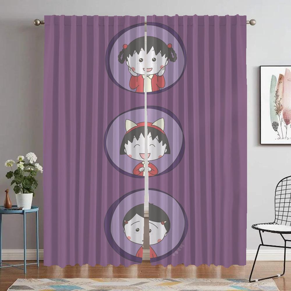 Anti-mosquito Curtains for Living Room Chi-bi Maruko Halloween Decoration Shades Blackout Curtain Home Interior Curtains Kitchen