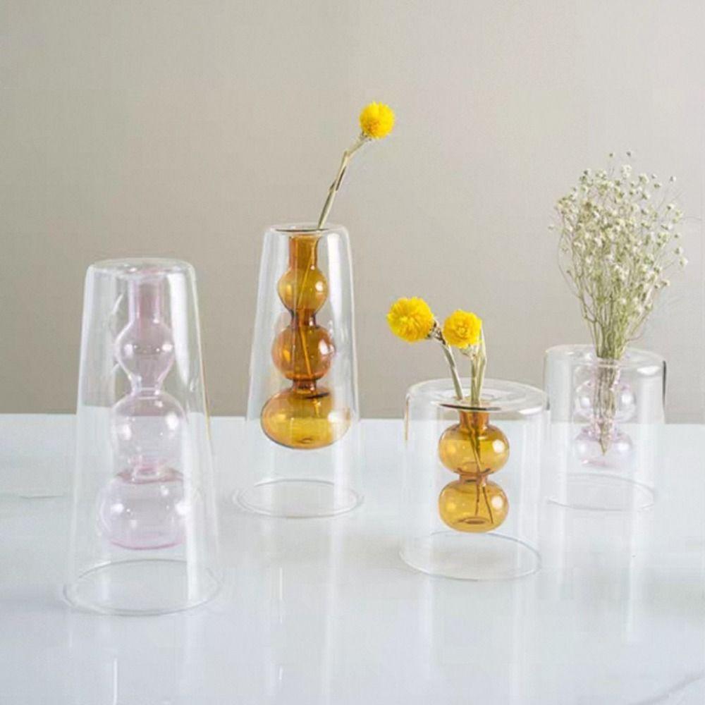 Nordic Style Colored Glass Vase Creative Aromatherapy Diffuser Bottle  Restaurant Centerpiece