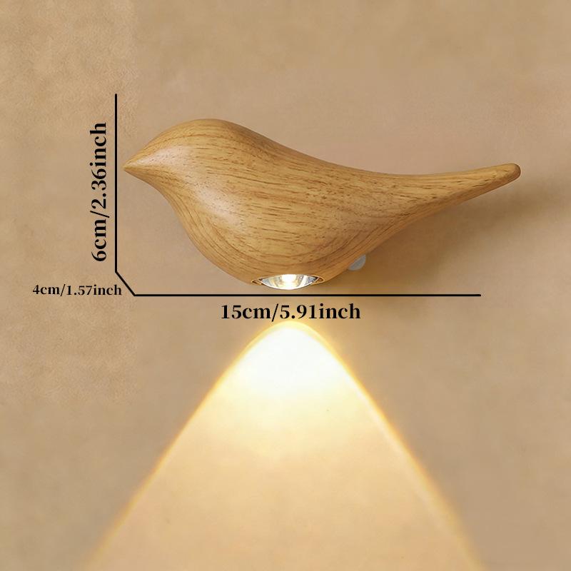 Luxury Gold Bird Shape LED Night Light, Magnetic Motion Sensor Wall Sconce, Rechargeable Dimmable Night Lamp for Home Decor