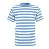 T-shirt a righe azzurre manica corta retro stampa all-over azzurra camicia preppy