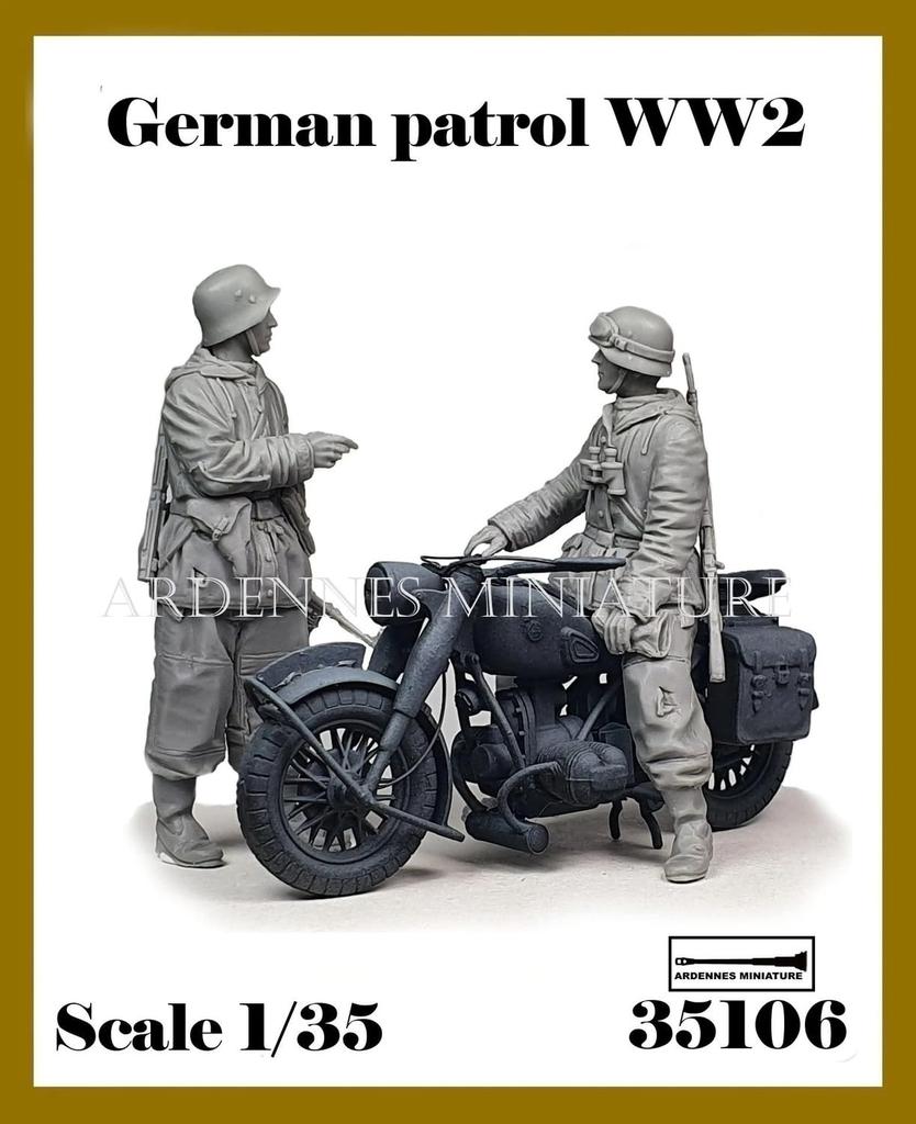 Ardennes Miniatures WWII German Winter Motorcycle Reconnaissance Set Resin Kit AR35103 1/35 (2 Figures)