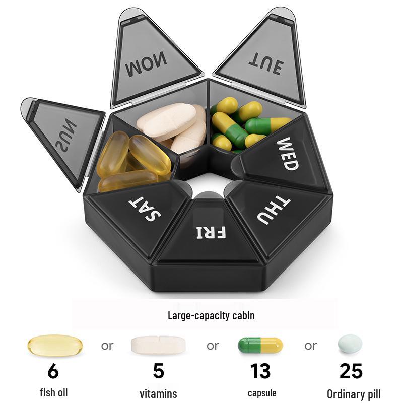 Portable 7-Compartment Pill & Supplement Organizer