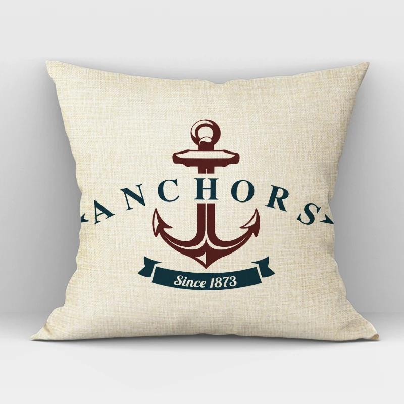 Navigation Anchor Ship Throw Pillows Cover Bedding Camping Hotel Office Pillowcase Ocean Cushion Cover for Home Decor