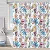 Shower Curtain Waterproof And Mildew-Proof Digital Printing Starfish Shell Shower Curtain Bathroom Partition Curtain Free Punching