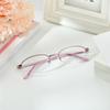Ladies Pink Half Frames Elegant Reading Eyeglasses Metal Mother Stylish Reading Eyeglasses Resin Super Lightweight Reading Reading Eyeglasses