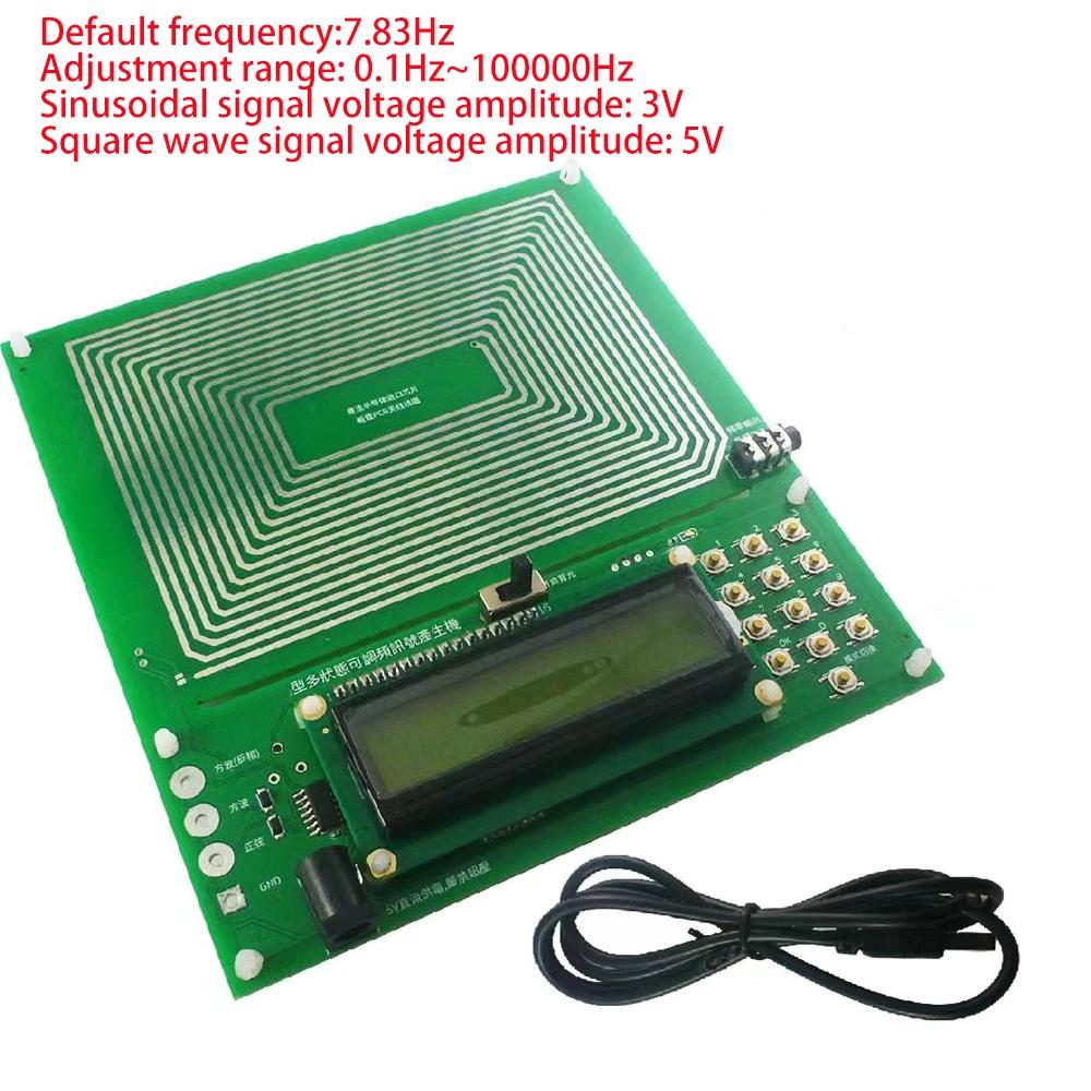 0.1-30KHZ 7.83HZ Schumann Signal Generator Resonance Frequency Pulse Audio Resonator Sine Wave Square Wave Inverted Square Wave
