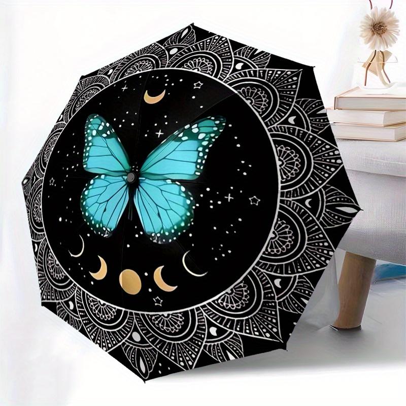 Enchanted Butterfly Mandala Wall Art: Celestial Decor for Your SpaceUmbrella, Portable 3-Fold Compact Umbrella for Men & Women Gift