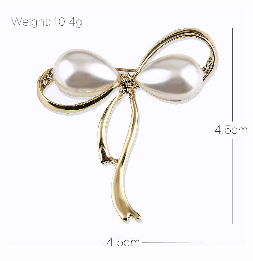 Pearl Corsage Brooch Jumper Cardigan & Shawl Pin Cute Bow Design Long-lasting Color Exquisite Hypoallergenic Women's Accessory