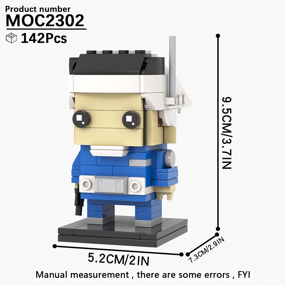 MOOXI Modellserie BrickHeadsed Set MOC Steine Actionfigur Modell Erwachsene Bausteine Kinderspielzeug für Kinder Geschenk
