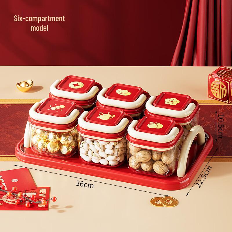 Six-Grid Transparent Snack & Dry Fruit Tray