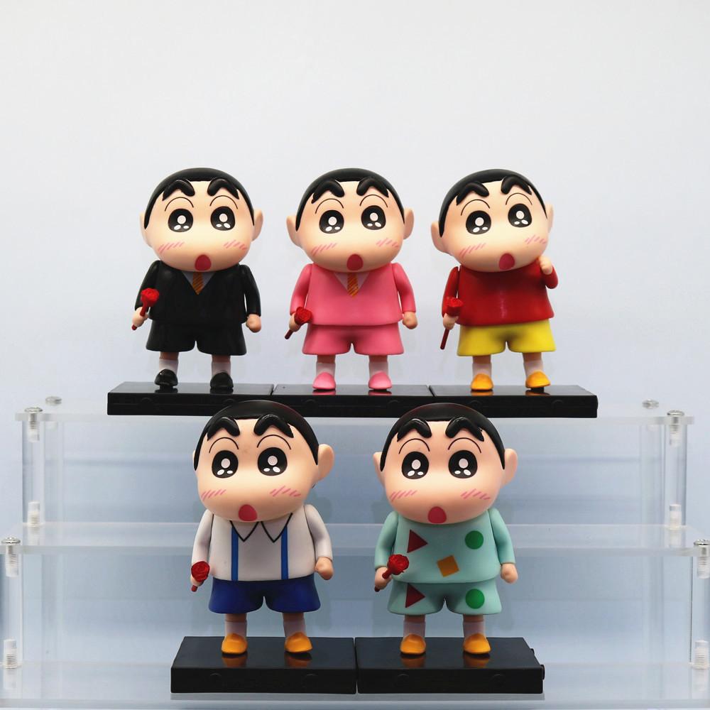 Shinchan Pvc Crayon 6 Pcs Mini Anime Model Toys Cake Decoration Cute Doll
