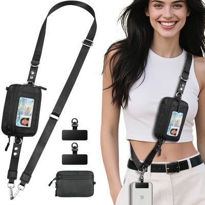 Neue verstellbare Schultergurt-Handytasche Multifunktionale Wechseltasche Handy-Schnalle Umhänge-Karten-Reisepass-Tasche