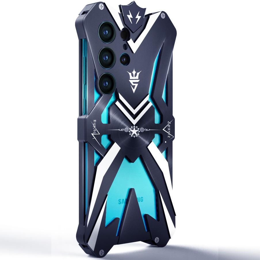 For Samsung Galaxy S22 Ultra 5G Metal Back Cover Aluminum Alloy Drop-proof Phone Case