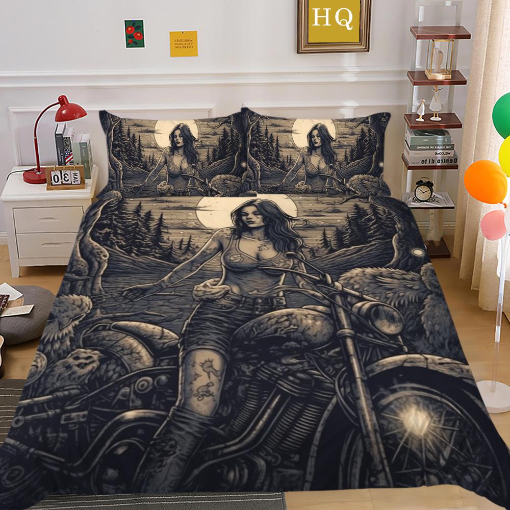 Krásný povlak na lůžkoviny s potiskem lebky Dvojitá velikost Mikrovlákno Ložní prádlo Teen Cool Módní Dekorace ložnice