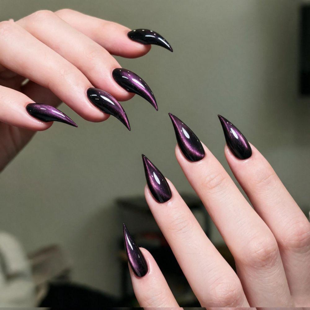 Gradient Halloween False Nails Wearable Nail Tips Set Durable Blood Stained Fake Nail Party