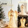 Hollow Carved Angel Sculpture Praying Night Light, Resin Decorative Figurine with Warm LED Lights Thoughtful Present for Friends Home Decor, Tabletop
