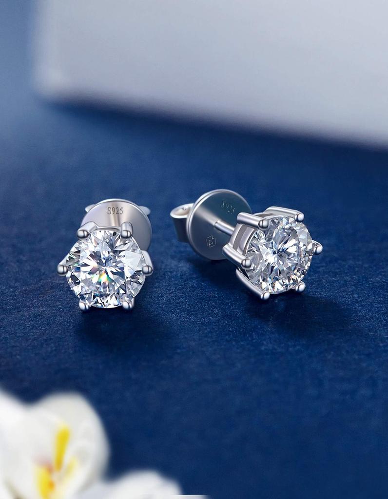 MomentWish Earrings for Women 4 Carat Diamond Earrings for Women Stud Earrings Hypoallergenic Earrings for Women Gift 8mm Moissanite,