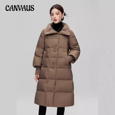 Giacca invernale da donna in taglie forti, lunga fino al ginocchio, calda in cotone, con risvolto, morbida, lunga fino al ginocchio