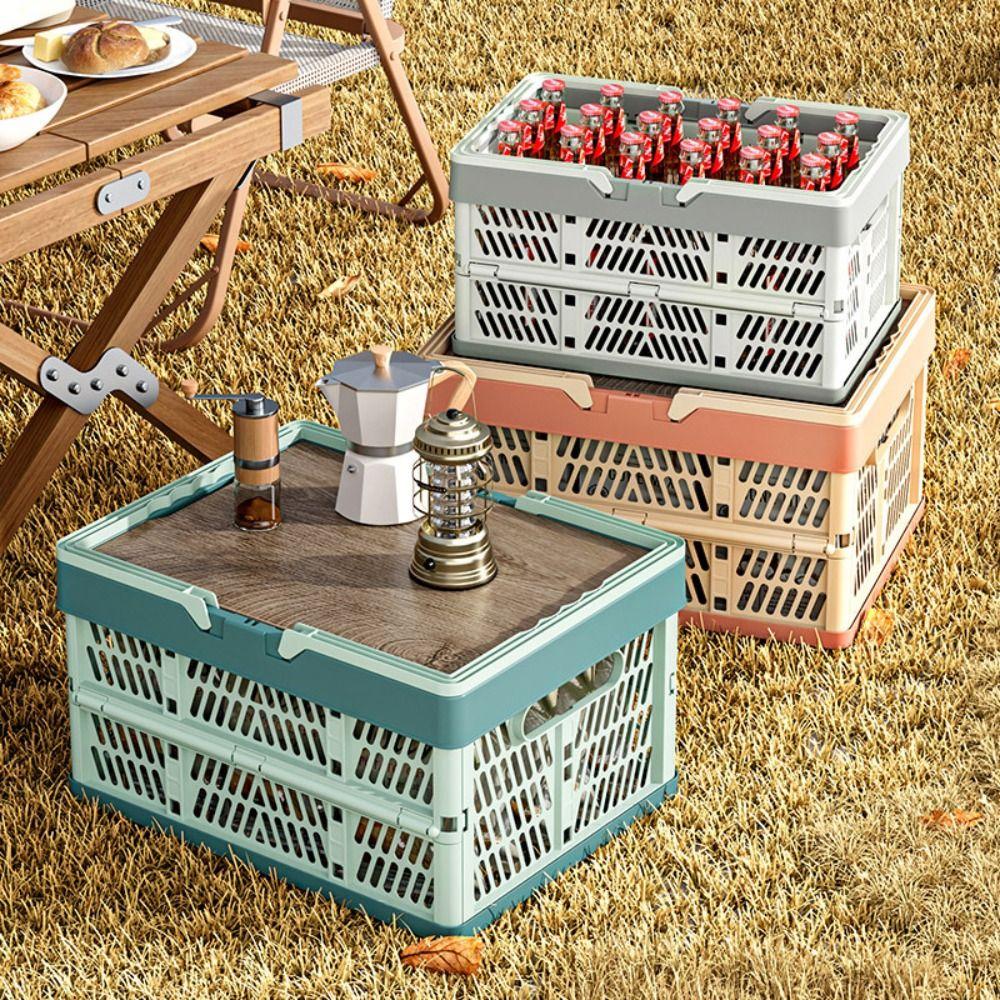 Large Capacity Outdoor Picnic Basket Plastic Camping Storage Basket For Kitchen and Camping