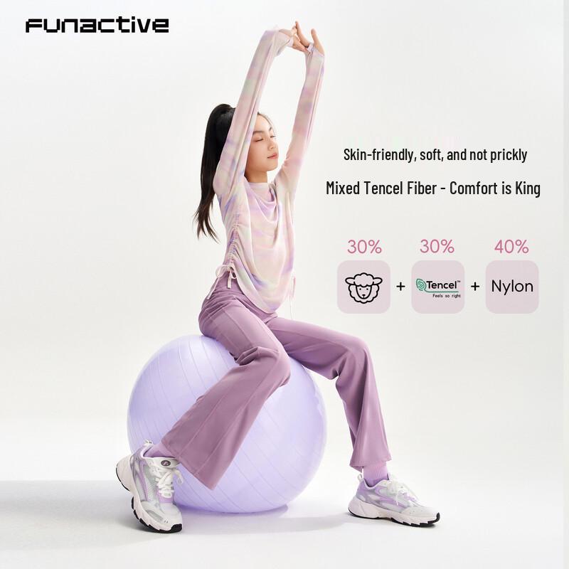 

FUN ACTIVE Girls Merino Blend Sun-Protective Quick-Dry Long-Sleeve T-Shirt 170