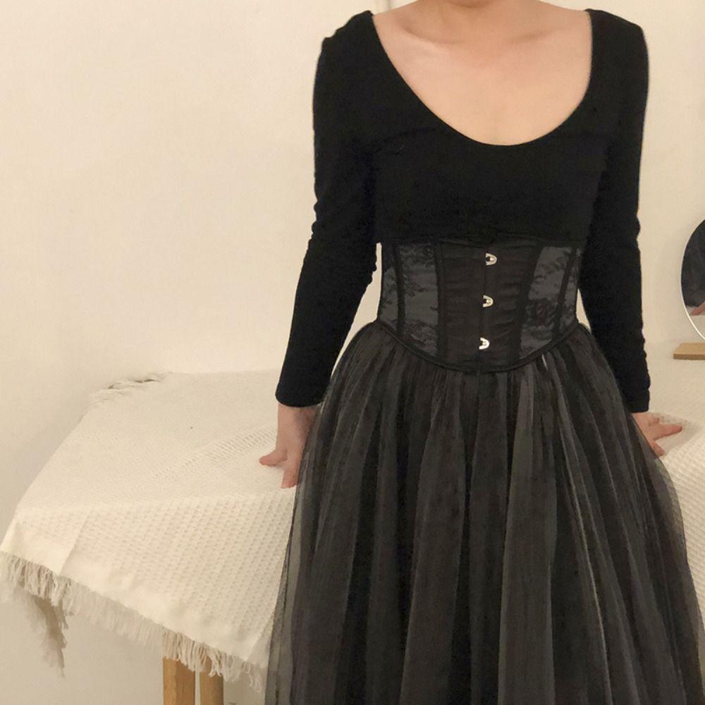 Mesh Tummy Control Shapewear Abdominal Lace Flower Training Belt Sweet Waist Trainer Belt  Women