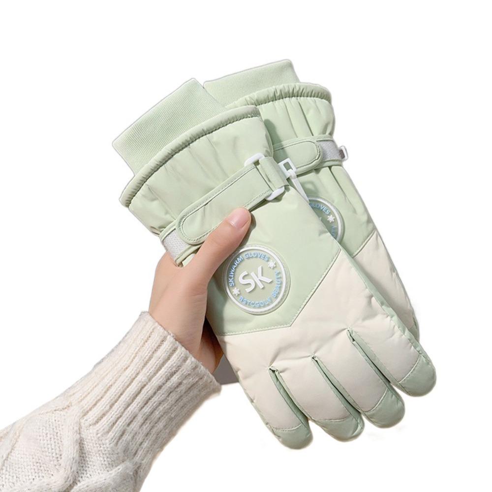 Fashion Lining Ski Gloves Windproof Thick Cotton Touch Screen Gloves Waterproof Winter Warm Gloves Winter Season
