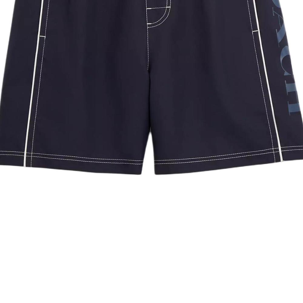 Coach Swim Trunks Letter Print Straight Fit Drawstring Beach Shorts Men Swim Trunks Navy-Blue CO830-RF2