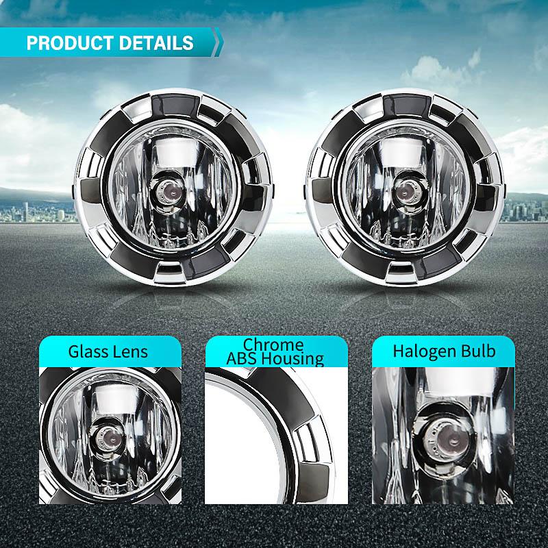 Car Fog Lights For Mitsubishi Pajero 3 2007 2008 2009 2010 V73 V97 Front Bumper Chrome Painting Cover